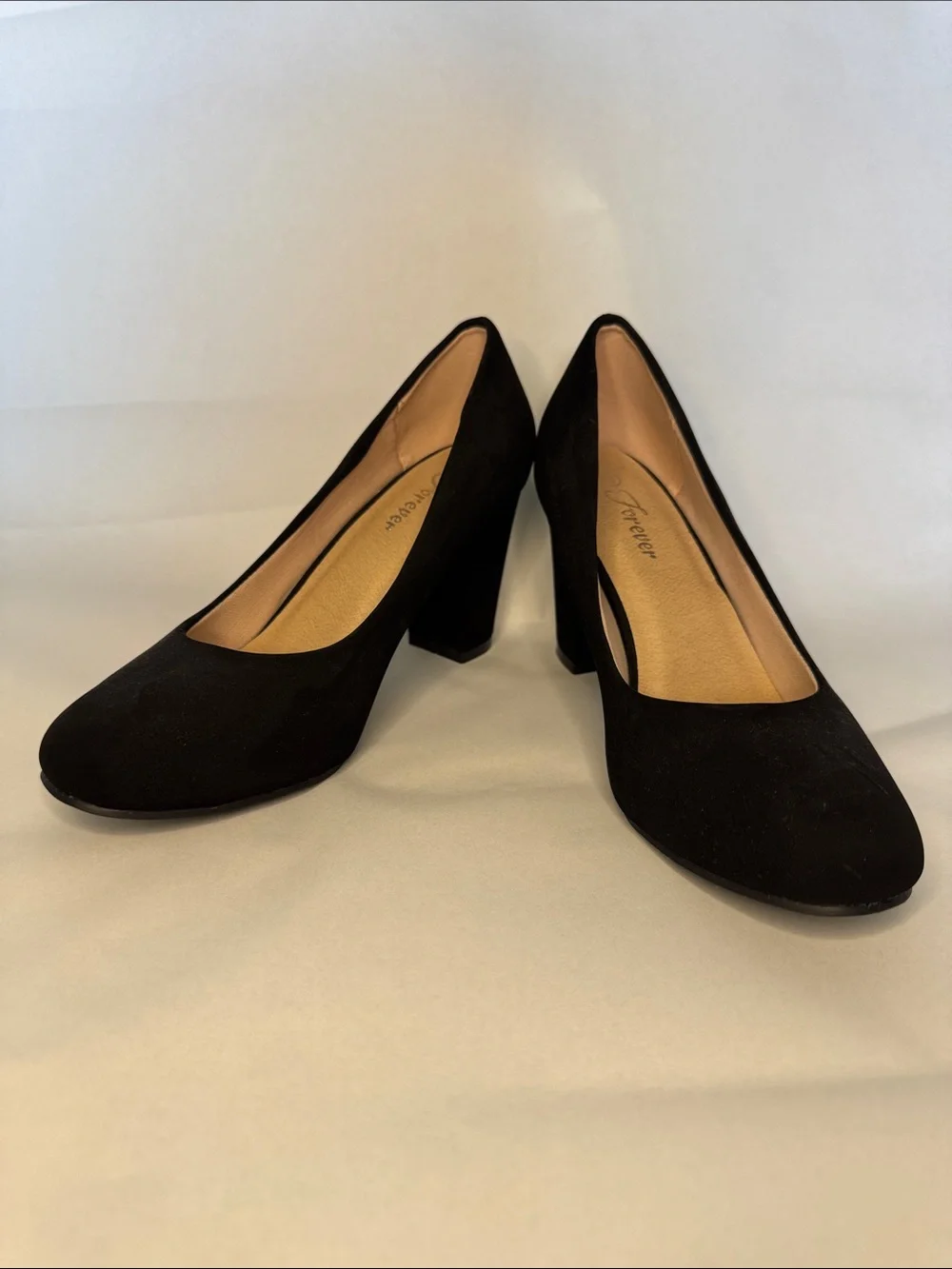 Classic Black Block Heel Pumps - Women